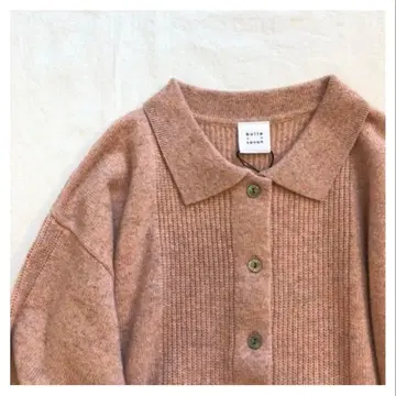 bulle de savon 카라 부착 니트 가디건