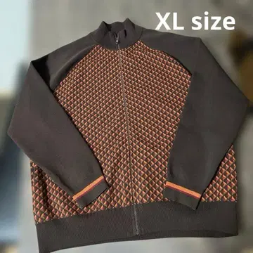ZARA 기하학 패턴 자카드 니트 블루종 트랙 자켓 레트로풍