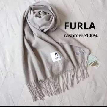 새상품 FURLA 훌라 캐시미어 100% 머플러 스터드 그레이 세탁 OK