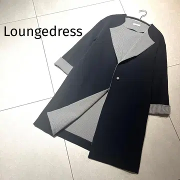 Loungedress 더블 페이스 노카라 코트 펄 버튼