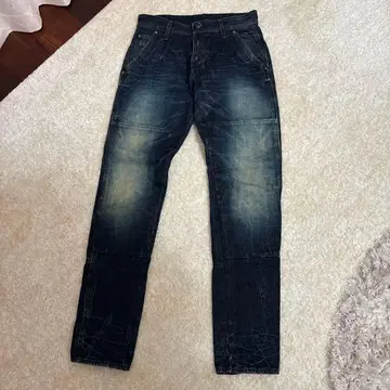 다크 블루 슬림 핏 데님 팬츠