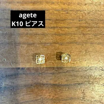 agete 귀걸이 K10 다이아몬드 귀걸이