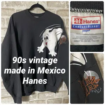 빈티지 90s Hanes 남성용 XL 맨투맨 유령 할로윈