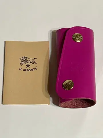 ILBISONTE 핑크 가죽 키케이스