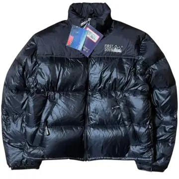 택 포함 FIRST DOWN 눕시형 다운 자켓 짧은 기장 L 블랙