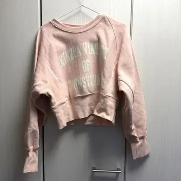 FREAK'S STORE 핑크 크롭 맨투맨