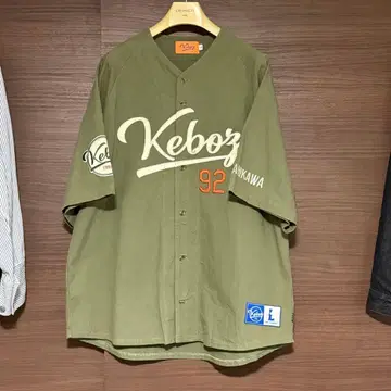 사이즈 L KEBOZ 케보즈 베이스볼 셔츠 올리브 캔버스