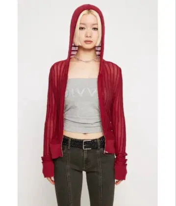 LAGUA GEM 후드 가디건 RED