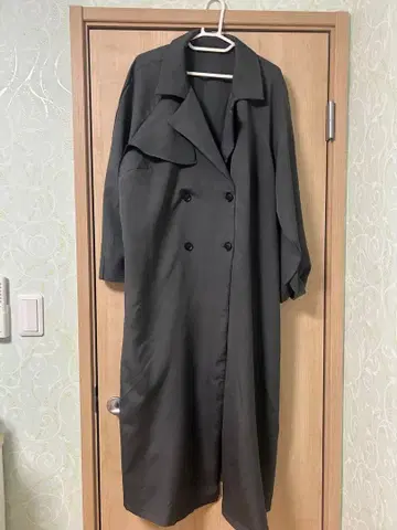 그레이 더블 브레스트 트렌치코트 원피스
