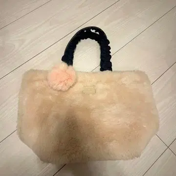 퍼 토트백 베이지