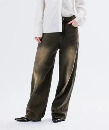 m to r BALLOON SILHOUETTE FADE DENIM