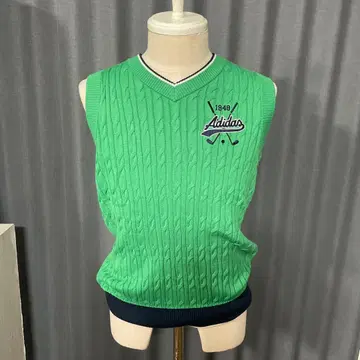 [ 새상품급 ] adidas 골프웨어 니트 베스트 그린 여성용 M 사이즈