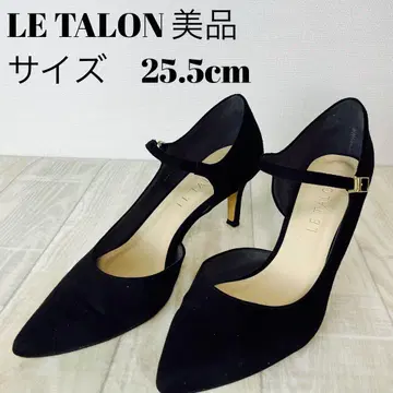 LE TALON 블랙 스틸레토 하이힐 25.5cm 스웨이드