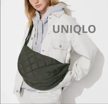 [ 미사용 ] UNIQLO 유니클로 라운드 숄더백 퀼트 올리브