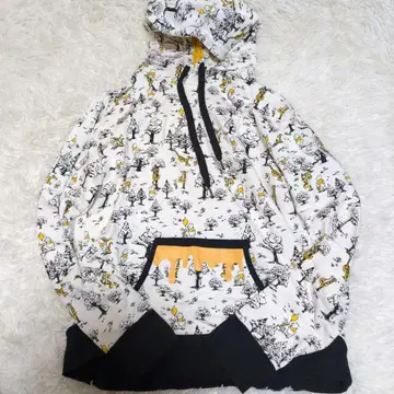 미착용 Disney 곰돌이 푸 여성용 빅 실루엣 후드티 LL