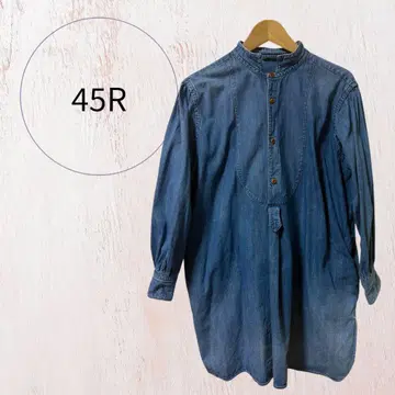 45R 데님 긴팔 셔츠 가공