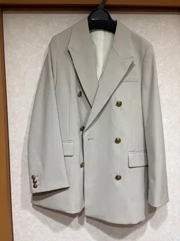 미라 오웬 금강 더블 브레스트 롱 블레이저
