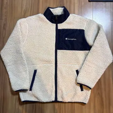 Champion 플리스 자켓 X-LARGE 아이보리/네이비