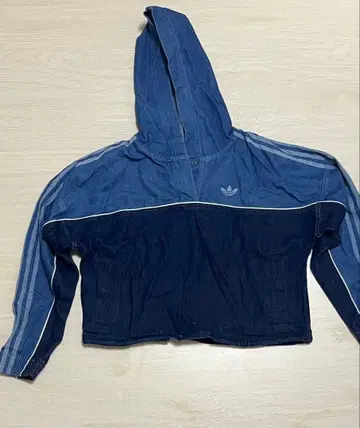 아디다스 후드 부착 데님 자켓 후드티 M