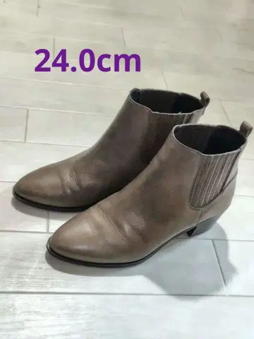 리미티드 에디션 사이드 고어 숏부츠 그레이 브라운 24.0cm