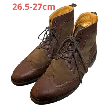 Vibram 밑창 가죽 부츠 26.5~27cm 브라운