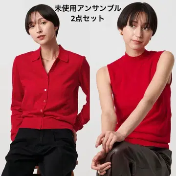 미사용 앙상블 2세트 유나이티드 애로우즈/가디건&슬리브리스