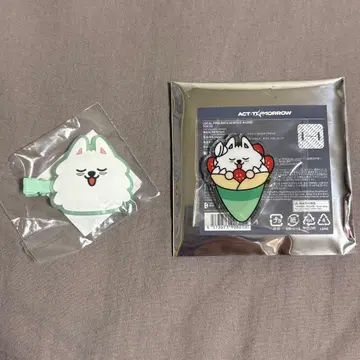 욘몬 아크릴 배지 헤어 클립 2개 세트