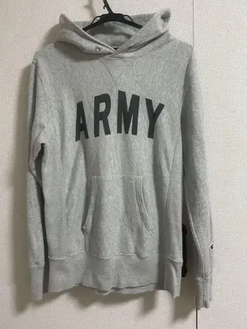 챔피온 ARMY 프린트 그레이 후드티