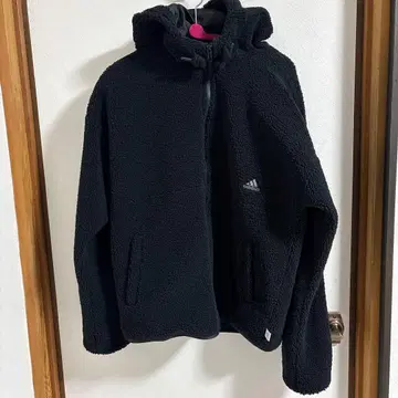 adidas 플리스 자켓 블랙 보아 후드티 XL