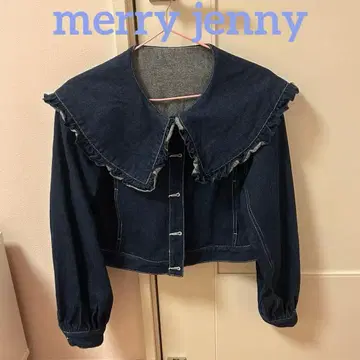 새상품급 merry jenny 메리제니 프릴 칼라 데님 자켓