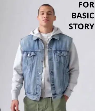 FOR BASIC STORY 데님 트래커 베스트 vintage