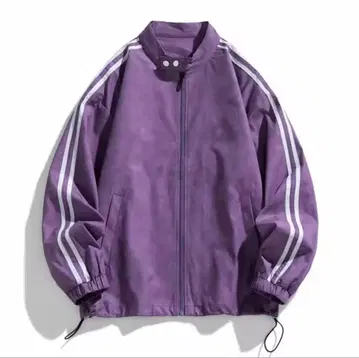 [트렌드감 발군] 라인 디자인 스탠드 넥 트랙 자켓 (보라색)