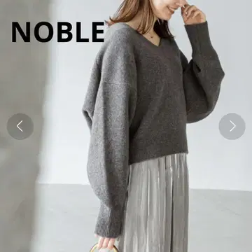 새상품급 노블 CA/W 숏 V 풀오버 그레이 울 캐시미어