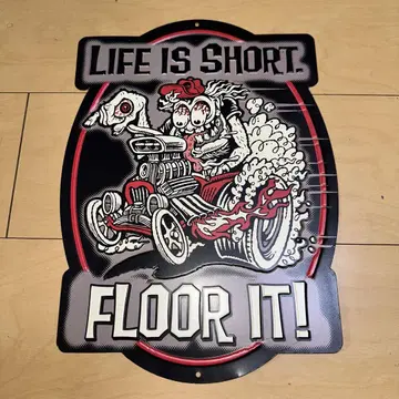 [G10143] 랫핑크 양철 간판 LIFE IS SHORT