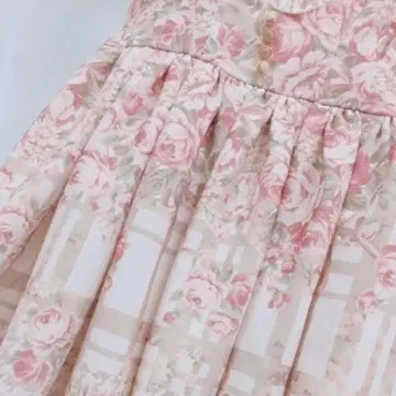 레어템 리즈리사 당시 것 꽃무늬 x 체크 무늬 점프 스커트