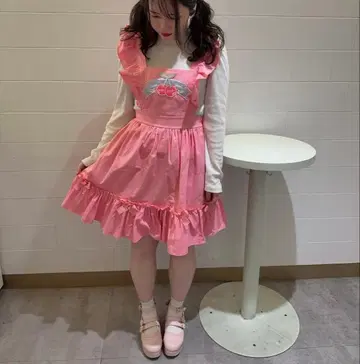 나일 퍼치 NILE PEACH 핑크 프릴 원피스