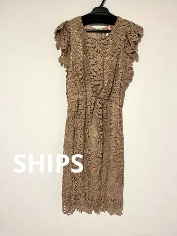 SHIPS 핑크 베이지 레이스 드레스 원피스