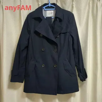 anyFAM 네이비 더블 브레스트 트렌치코트