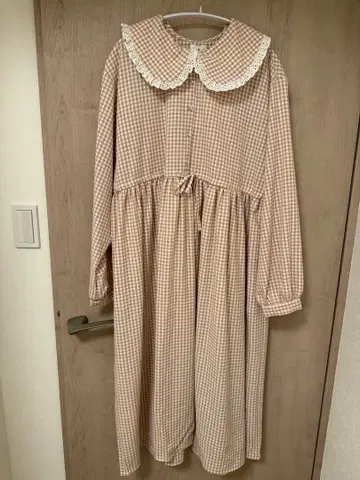 merryjenny 깅엄 체크 프릴 원피스 핑크