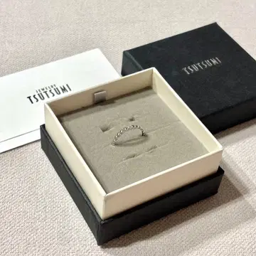 츠츠미 K10 화이트 골드 다이아몬드 반지