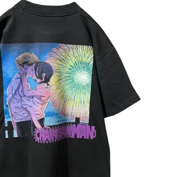 체인소 맨 레제 편 애니메이션 T셔츠 레제 블랙 프린트 영화 L