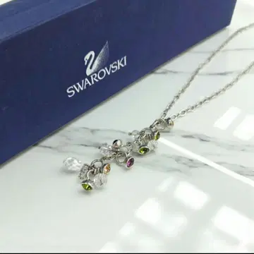 스와로브스키 Swarovski 목걸이 멀티 컬러 실버 박스 포함