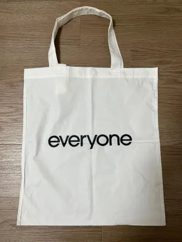everyone 로고 쇼핑백 에코백 화이트