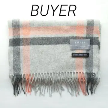 BUYER 바이어 캐시미어 100% 체크 머플러 (핑크 계열)