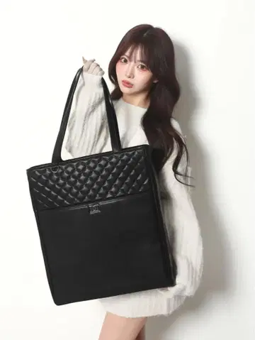 다리치 퀼팅 멀티 토트백 블랙