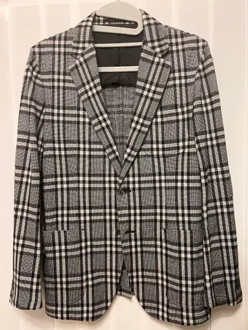 ESTNATION 그레이 계열 체크 테일러드 자켓