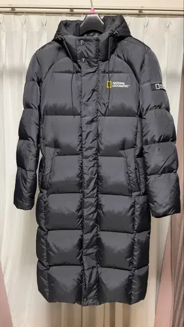 National Geographic 블랙 롱 다운 자켓