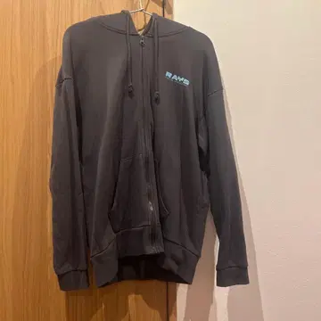 RAYS 후드 부착 지퍼 후드티 다크 그레이