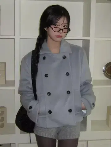 그레이 더블 브레스트 자켓