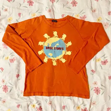 DRUG STORE'S 드럭 스토어즈 오렌지 긴팔 T셔츠